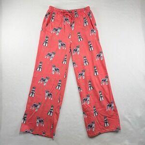 Comfies Schnauzer Dog Print Pajama Pants Coral Pink Women's Small Loungewear